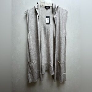 Verve Ami Women's Sleeveless Lightweight Knit Cardigan with Hood Size: XL